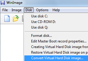 Convert Virtual Hard Disk with WinImage