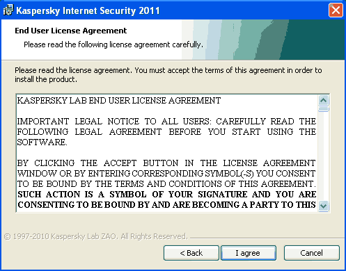 Install Kaspersky Internet Security 2011