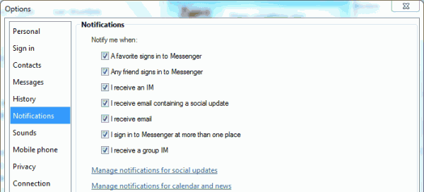 Windows Live Messenger Notifications