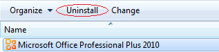 Uninstall Office 2010