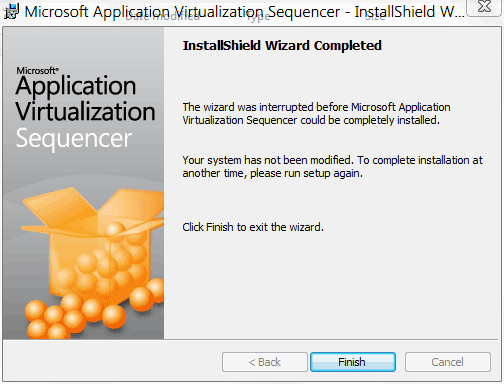 App-V Sequencer Installation Failed