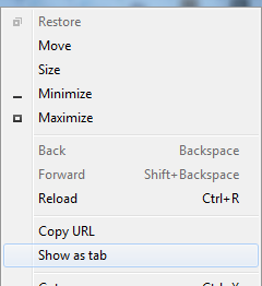 Show as Tab in Chrome