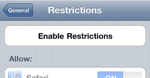 Enable Restrictions