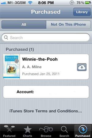 Purchased Books on iBook