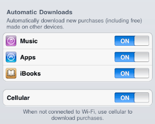 Enable Automatic Downloads on iOS (iPhone, iPad and iPod touch)