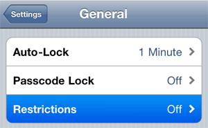 Restrictions in iOS Devices