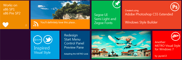 Windows 7 Tile-Based User Interface