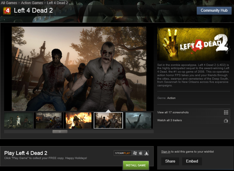 left 4 dead 2 steam keys