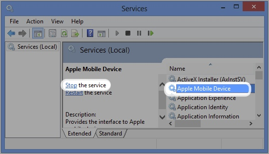 Restart Apple Mobile Device Service