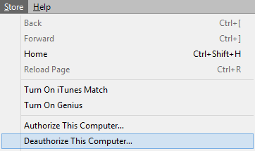 Deauthorize iTunes