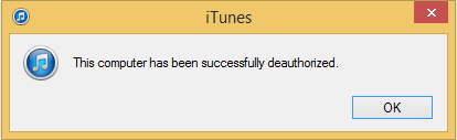 Deauthorize Computer in iTunes