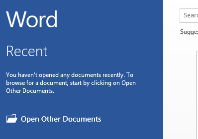 Office 2013 Recent Documents