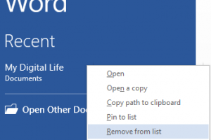 How to Clear the Recent Documents/Workbooks/Presentations in Office 2013 (Word/Excel/PowerPoint)