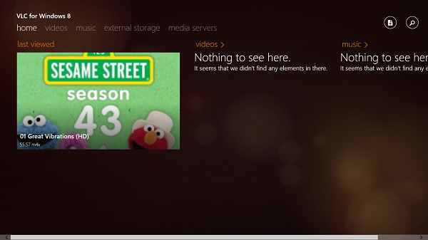 VLC in Windows 8.1