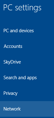 Windows 8.1 Network Settings