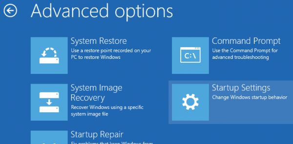 Windows 8 Boot Options to Safe Mode
