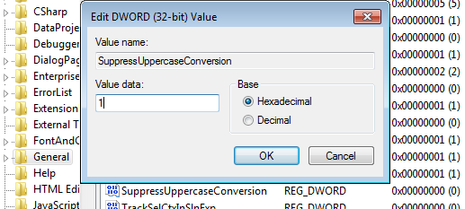 SuppressUppercaseConversion