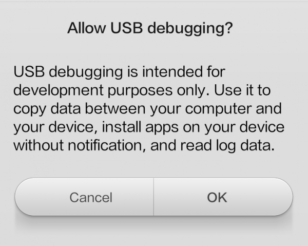 Enable USB Debugging