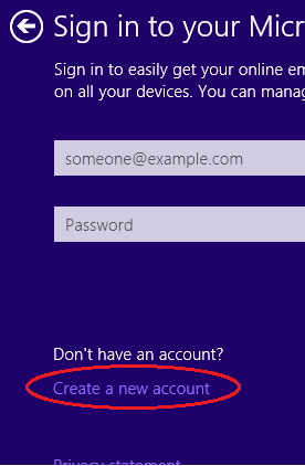 Create a New Microsoft Account when Installing Windows